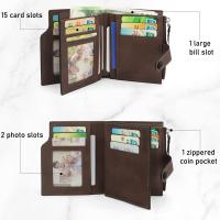 Cartera Hombre with Boton,15 Ranoraspara Tarjetas de Crédito Carteras para Hombre with RFID Protección Monedero Billetero Hombre - details 3