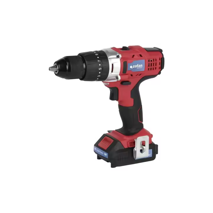 Cofan Taladro Percutor a Batería Li-ion | 18V | 1300 RPM | 16 Posiciones de Apriete - 1