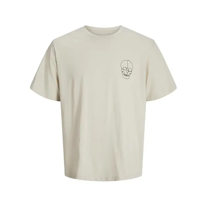 Jack&Jones - Camiseta para Hombre - Beige - Manga Corta con Print de Calaveras - 1
