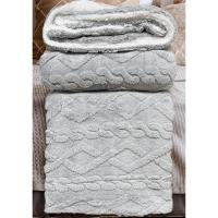 Manta Gruesa de Sofá y Cama Ochos en Color Gris – Sedalina Suave con Sherpa, Calidez Garantizada- Mercatienda - details 2