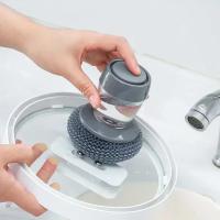 Cepillo De Limpieza Para Platos Y Vajilla Con Dispensador De Jabón Eco-amigable Material PP Herramientas Pequeñas Prácticas Para La Cocina - details 0