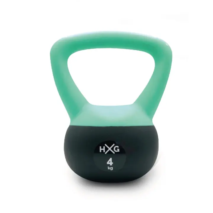 HxG Pesa Rusa o Pesa Kettlebell 4kg, PVC rellena de Fina Arena de Acero, Ideal para Ejercicios y Entrenamientos de musculación o Crosstraining. - 1