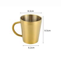 Taza De Acero Inoxidable 300ml Con Mano Para Bebidas Y Café Doble Capa Para Hogar Y Comedor Tazas De Cerveza Dorado Y Plata - details 1