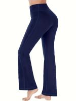 Leggings De Yoga Para Mujer Cintura Alta Levanta Glúteos Estilo Flare Duraderos Elásticos Con Bolsillos Adecuados Para Todas Las Estaciones - details 16