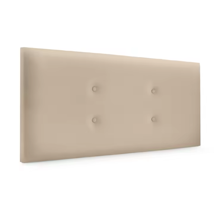 DHOME Cabecero de Polipiel o Tela Acualine con 2 Hileras de Botones Colores Cabezal Tapizado Cama Lujo (Beige Polipiel) - 1