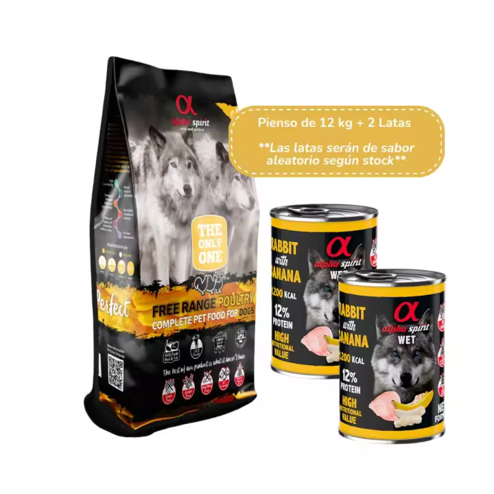 ALPHA SPIRIT - Aves de Corral (+ 1 ó 2 Latas) - Alimento Completo en Pienso Seco para Perros Adultos de Todas las Razas - 1