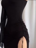 Vestido De Moda Veraniego Para Mujer Sin Mangas Color Sólido Con Corte De Cintura Ajustado Y Abertura En La Cadera Estilo Sexy Y Club - details 3