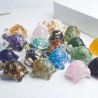 2PC Piedra De Cristal Natural Con Resina En Forma De Tortuga Pequeña Decoración De Escritorio Para Meditación Chakra Y Hechizos Regalo Para El Hogar - details 0