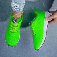 Zapatillas De Mujer Casual Verano Transpirables De Malla Plataforma Al Aire Libre Zapatillas Deportivas Con Cordones Para Caminar Y Correr - details 2