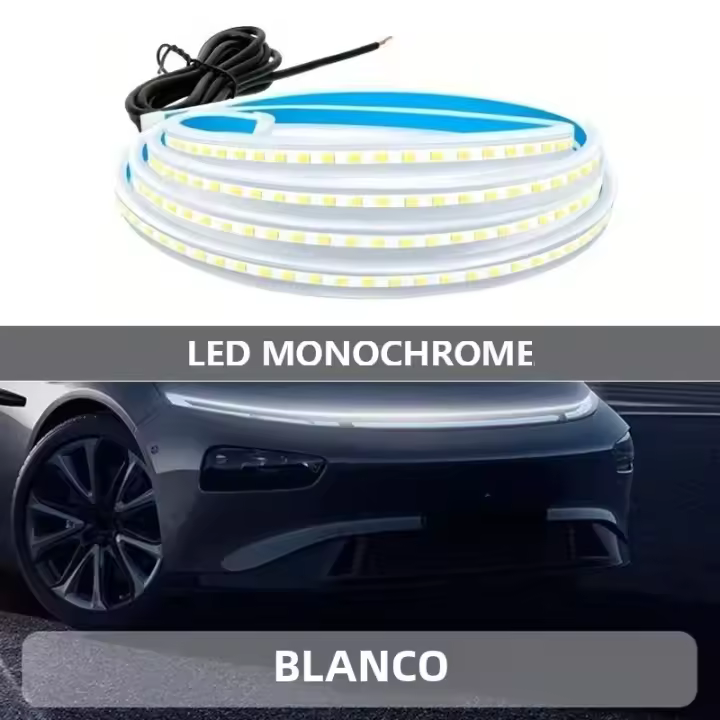 Tira De Luz LED Para Capó De Coche 120CM 12V Luz Diurna Automática Guía De Capó Decorativa Lámpara Ambiental Color Blanco/Azul Rojo/Amarillo - 1