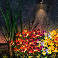 Lámpara Solar De Orquídea Con 7 Cabezas Para Jardín Exterior Decorativa LED Para Patio De Casa Luces Para Atril Y Calle Decoración De Navidad - details 15