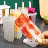 Molde Para Helado Y Pascitos De Hielo 4 Piezas Con Palitos Y Tapa Herramienta Creativa De Cocina Reutilizable Para El Verano - details 7