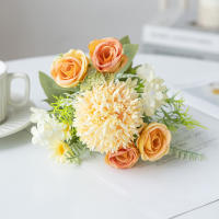 Bouquet De Flores Artificiales De Seda Rosa Y Crisantemo Para Bodas Decoración De Hogar Navidad Arco De Jardín Regalo DIY Venta Al Por Mayor Y Menor - details 7