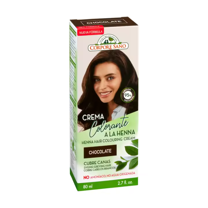 Crema colorante a la henna chocolate 80 ml  Corpore Sano - 1