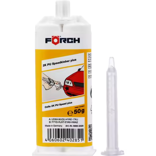 FORCH Pegamento reparador de plásticos PU 2K plus - Adhesivo para reparar plásticos con resistencia térmica hasta +90°C - 1