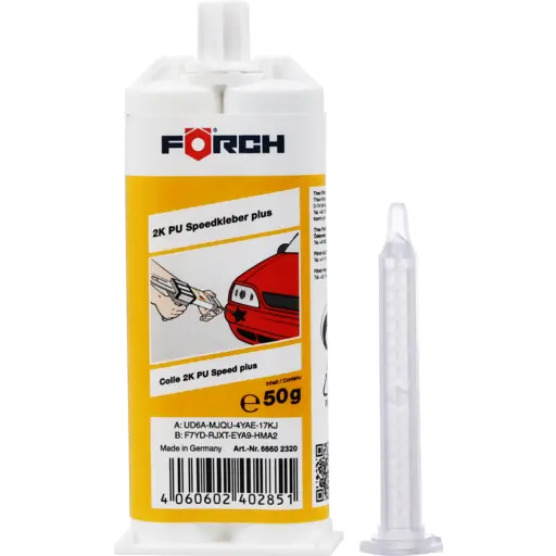 FORCH Pegamento reparador de plásticos PU 2K plus - Adhesivo para reparar plásticos con resistencia térmica hasta +90°C - 1