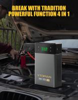 VTOMAN X1 Arrancador de Coche con Compresor de Aire de 100PSI, Arrancador de Coche de 2500A de Pico, Caja de Batería de Litio de 12V, LED de 400 Lúmenes, 10 Protección de Seguridad, Banco de Energía Portátil - details 0