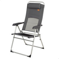 Aktive - Silla plegable, 48x63x114 cm, color gris, 6 posiciones, topes antideslizantes, cojín acolchado, respaldo alto, tejido poliéster de rejilla, peso soportado 110 kg, sillas de playa plegables, sillas plegables terraza, silla plegable jardín - details 0