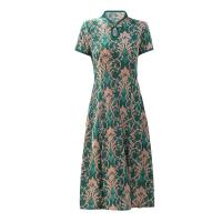 Vestido Qipao Corto Para Mujer Estilo Étnico Retro De Verano Con Impresión Floral Largo Hasta La Rodilla Vestido De Fiesta Indie Folk - details 15