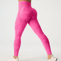 Pantalones De Yoga De Cintura Alta Con Acabado Frosted Para Mujer Pantalones De Entrenamiento Y Fitness Con Levantamiento De Glúteos Talla Fija Secado Rápido Y Sin Hierro Leggings De Exterior - details 10