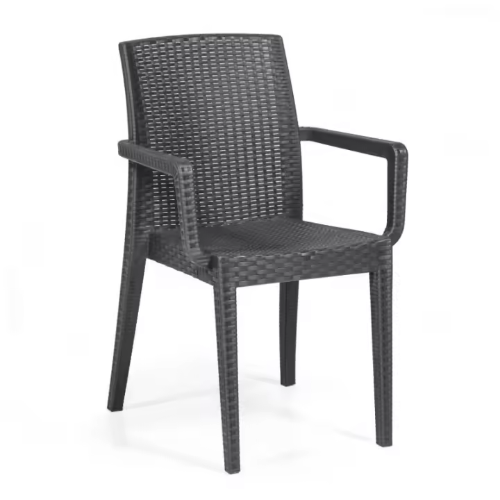 Sillón GLADY, apilable, polipropileno antracita - 1