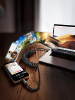 Cable USB Tipo C QOOVI 240W 4-en-1 Retráctil Super Carga Rápida Para iPhone 16 14 Laptop Samsung Xiaomi Con LED Y Transferencia De Datos Hasta 480Mbps - details 4