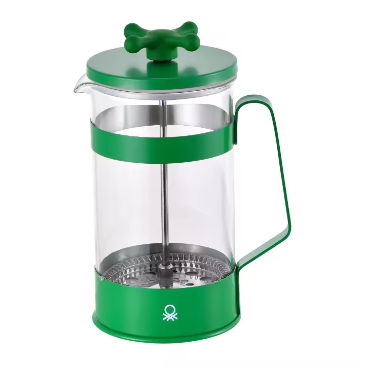 CAFETERA CON ÉMBOLO 6 TAZAS 600ML ACERO INOXIDABLE BOROSILICATO NEGRO MATE B&W - 1