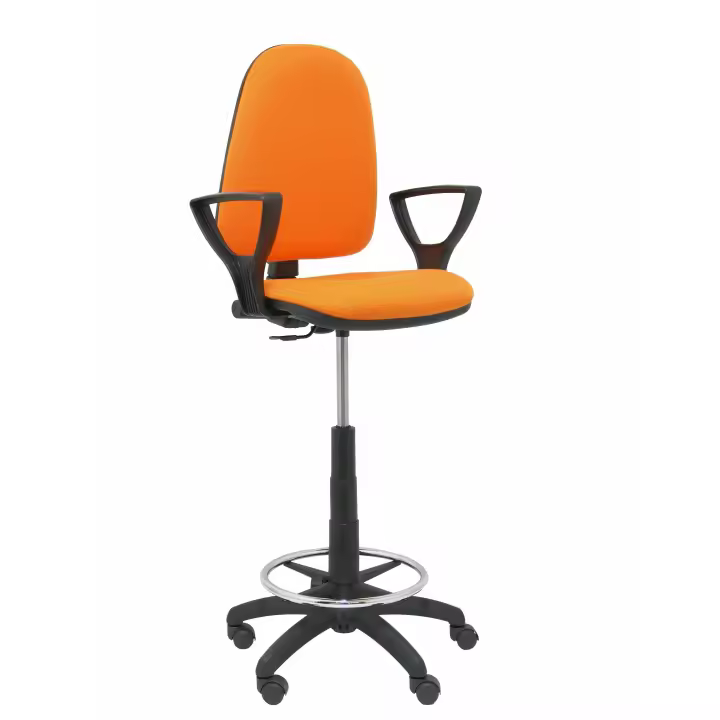 Piqueras Y Crespo Taburete Ergonómico y Crespo con Brazos Fijos y Aro Reposapiés Cromado - 1