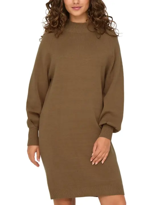 Vestido Only Frida tostado de punto regular para mujer - 1
