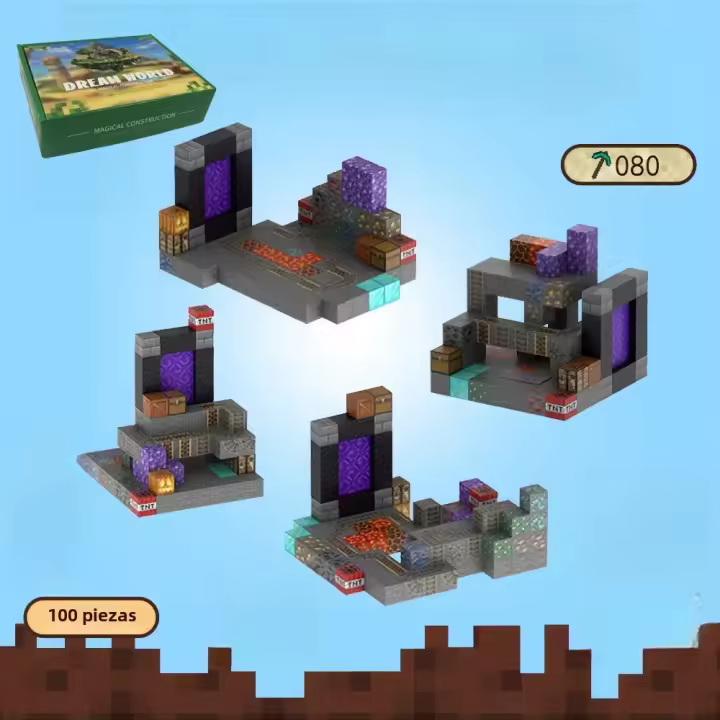 Juego De Bloques Magnéticos Creativos Para Niños Edad 3+ Puzzle DIY Modelo De Calle Sensory Toy ABS No Requiere Baterías - 1
