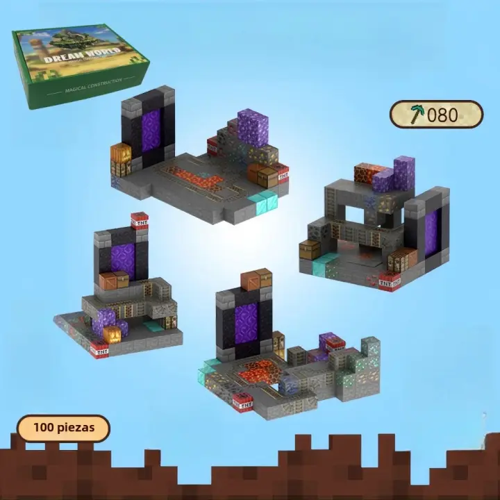 Juego De Bloques Magnéticos Creativos Para Niños Edad 3+ Puzzle DIY Modelo De Calle Sensory Toy ABS No Requiere Baterías - 1