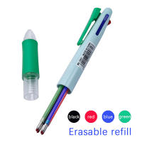 Juego De 4 En 1 De Bolígrafos De Punto Con Borrador Multicolor Negro Rojo Verde Azul Tinta Lavable Suministros De Refacciones - details 3