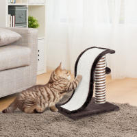 PawHut PawHut Árbol Rascador para Gatos tipo Centro de Juegos con Poste de Sisal Natural y Pelota para Jugar y Arañar 35x30x39cm Color Marrón - details 1