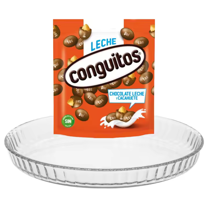 Pack repostería:CONGUITOS LECHE DOYPACK 220G+Plato De Tarta De Vidrio 27 cm - 1