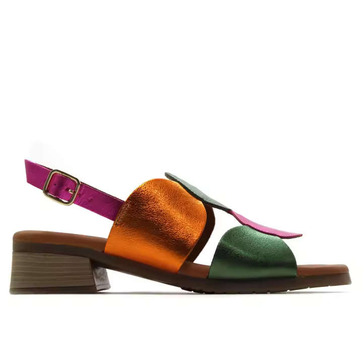 kaola 2684 Sandalia de pala,casual,tacón bajo cuadrado,suela de goma,color liso,de piel,planta de gel para señora - 1