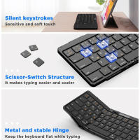 Teclado Bluetooth Plegable Con Touchpad Portátil De Tamaño Completo Soporta Conexión Multi-dispositivo Para Viajes - details 4