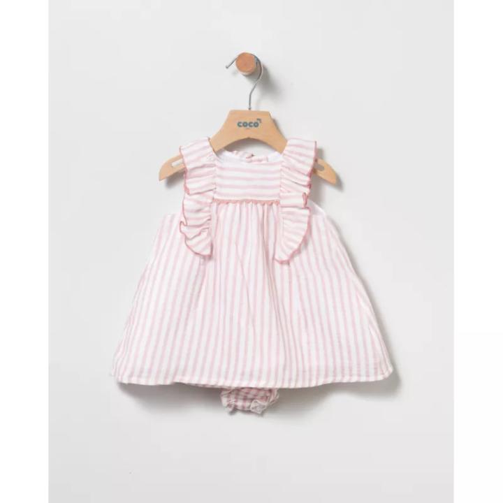 Coco Acqua - Jesusito Caramelo Bebé - Vestido de Bebé en Tela de Rayas - Regalo Perfecto