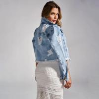 Chaqueta Corta De Denim Para Mujer Estilo Calle Con Borlas Y Bolsillos Doble Decoración De Agujeros Cierre Único Moda Otoño/Winter - details 2