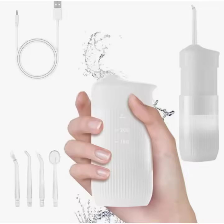 Irrigador Bucal Eléctrico para dientes, 3 Modos, 4 Boquillas de Chorro, limpiezas y Uso de hilo dental - 1