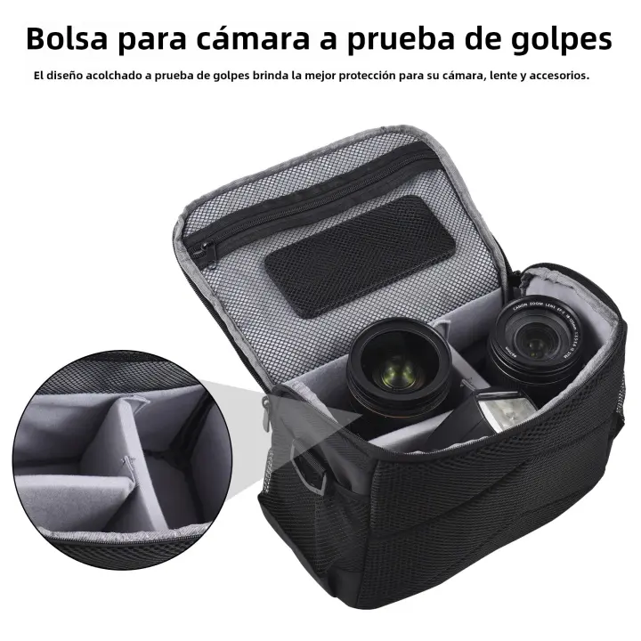Bolsa De Hombro Para Cámara Resistente Al Agua Y Antigolpes Para DSLR/SLR/Mirrorless Con Divisores Removibles Bolsa De Viaje Para Cámara - 1
