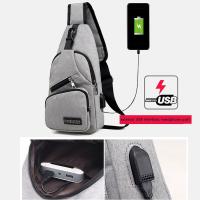 Bolso De Hombro Para Hombre Con Puerto USB Bolsa Transversal Deportiva Monedero Estilo Casual Tamaño 16x8x33cm - details 7