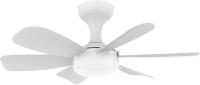 Ventilador base con Luz LED, ventilador de techo con base E27, 5 Aspas, motor DC 6 velocidades regulables, 6000K, ideal para Baños, dormitorios, garajes, y 50 CM) - details 0