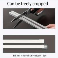 Riel De Cortina Self Adhesivo O Perforado Doble Propósito Para Pared O Techo Silencioso Nano Para Cortinas Y Armarios Blanco Moderno - details 6