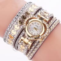 Reloj De Mujer De Lujo Retro Con Diamantes Y Correa Larga De Piel Corazón De Melocotón Reloj De Cuarzo Con Dial De Vidrio Resistente Al Agua - details 3