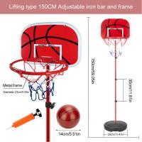 Mini Aro De Baloncesto Portátil Con Bola Y Bombín Ajustable Para Interior Y Exterior Juego Para Niños Material Plástico Y Metal Tamaño Aro 200mm Altura Del Marco 1500mm - details 10