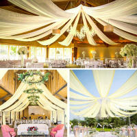 Nueva Decoración De Arco De Boda Con Cortina De Tulle Transparente Cortina De Techo Para Fiesta Y Ceremonia En Hotel Estilo Europeo - details 11