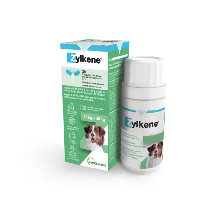 Zylkene 225 mg 30 cápsulas tranquilizante natural para perros de tamaño mediano Vetoquinol - 1