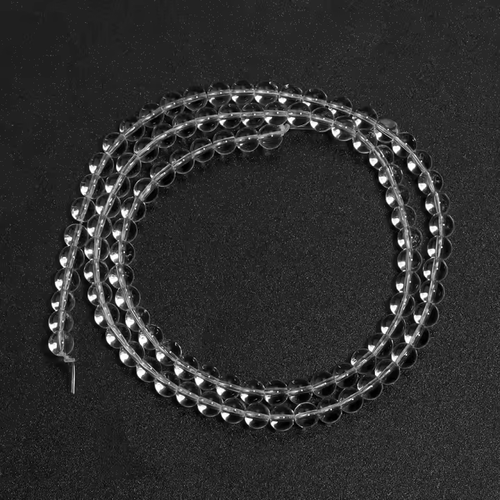 Hilo De 1 Pie De Cuentas De Vidrio Transparente Blanco Y Transparente Para Fabricación De Joyas Pulseras Collares Encantos DIY 4/6/8/10/12mm - 1