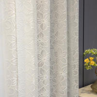 1PC Cortinas De Gasa Blanca Minimalistas Y Modernas Translúcidas No Transparentes Para Personas Cortina De Ventana Francesa Estilo Japonés Y Coreano Material 100% Poliéster - details 5