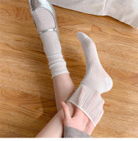 Calcetines Para Mujer Verano Delgados Color Caramelo Hueco Suéter Casual Básico Dulce Moda Largo Cómodo Talla Única Color Sólido - details 1
